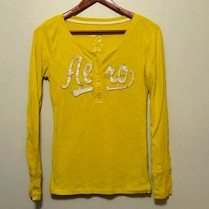 Aeropostale yellow long sleeved tee